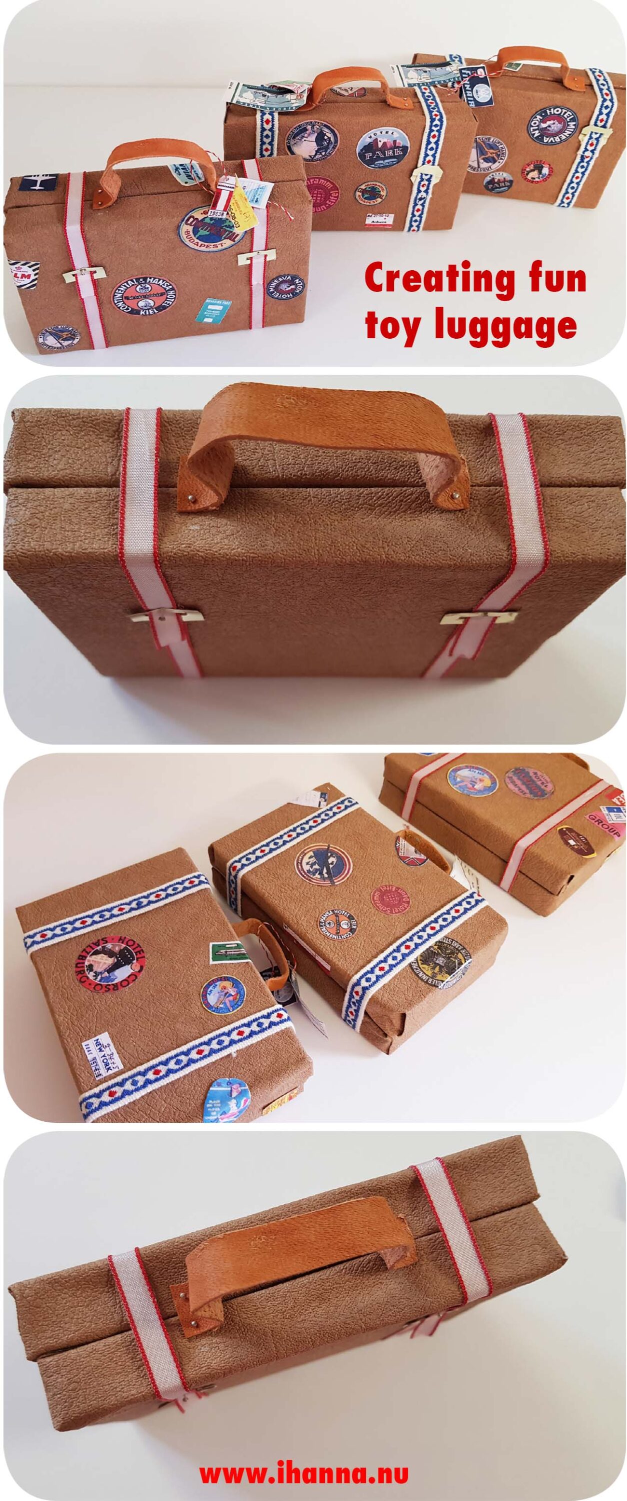 We created handmade toy luggage for dolls and softies to travel in style (Photo copyright Hanna Andersson)
