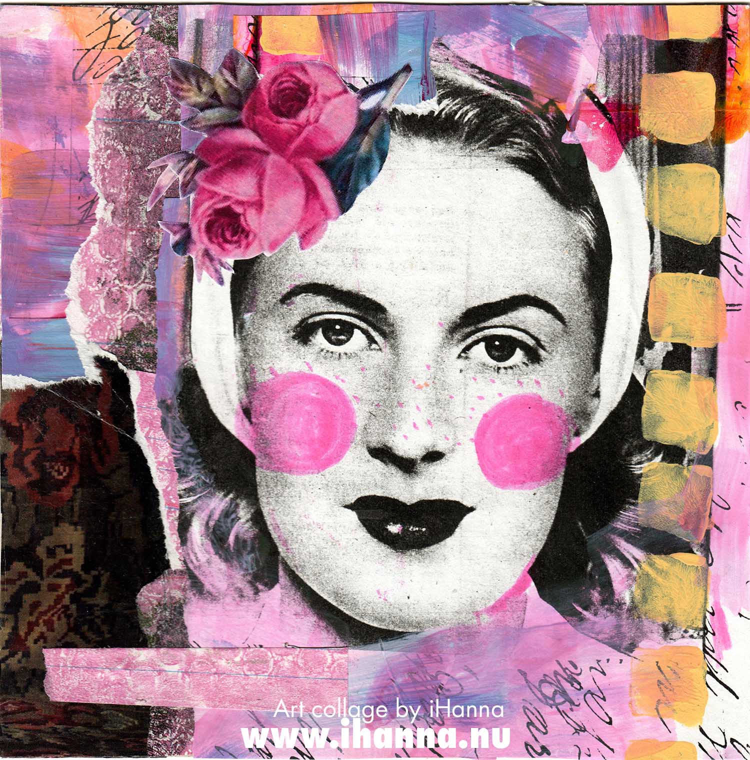 Square art collage made in 2022 by iHanna (Copyright Hanna Andersson of www.ihanna.nu)