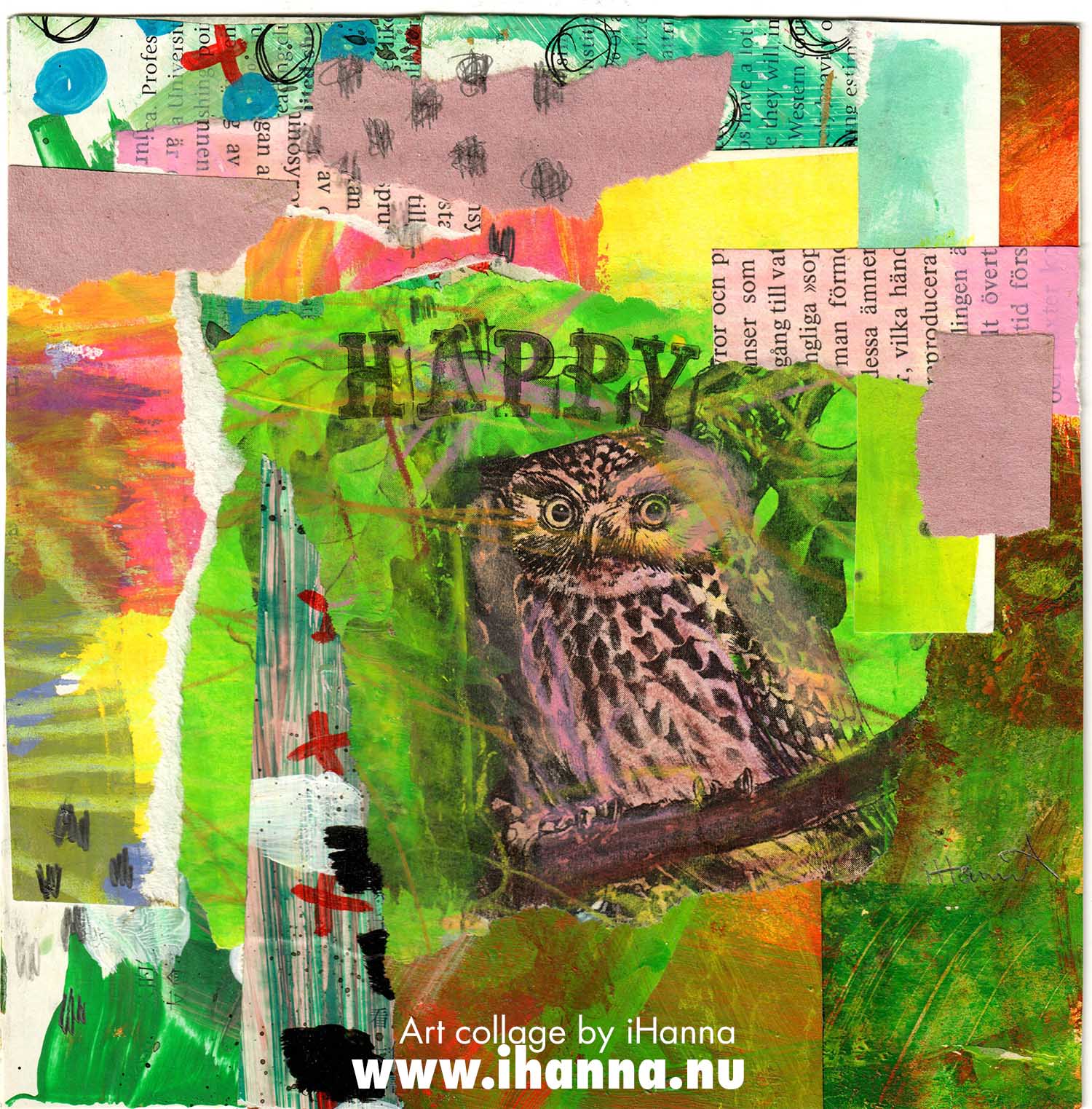 Square art collage made in 2022 by iHanna (Copyright Hanna Andersson of www.ihanna.nu)