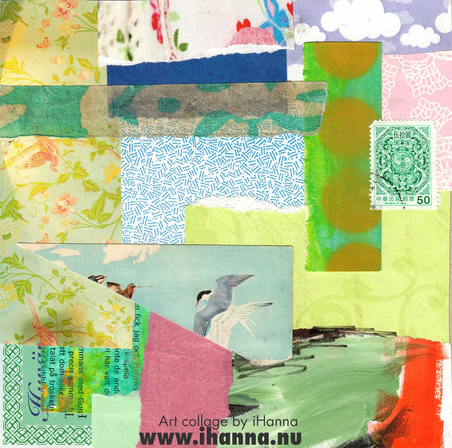 Square art collage made in 2022 by iHanna (Copyright Hanna Andersson of www.ihanna.nu)
