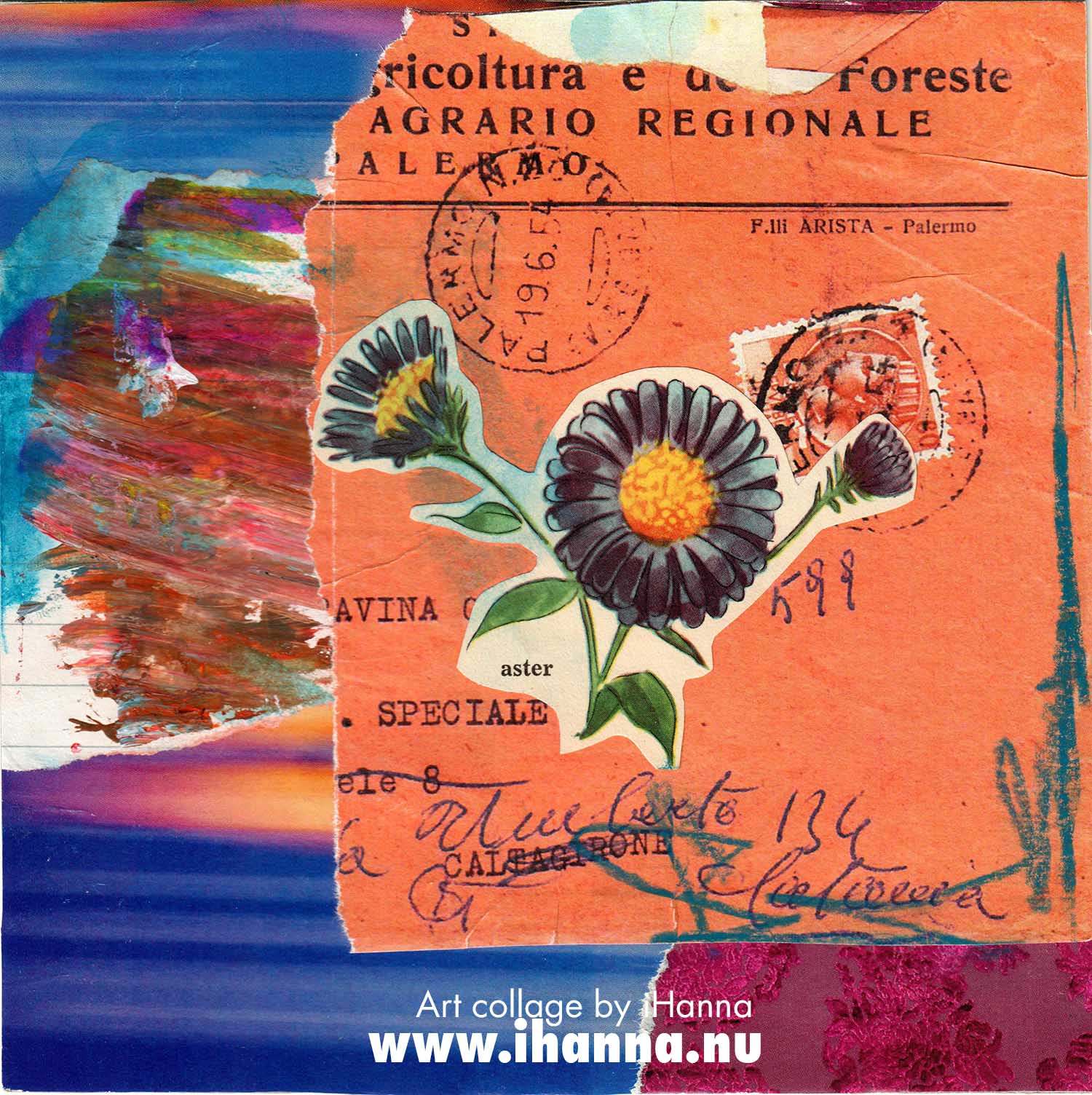 Square art collage made in 2022 by iHanna (Copyright Hanna Andersson of www.ihanna.nu)