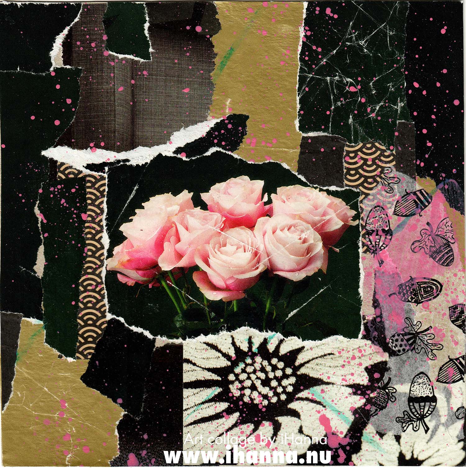 Square art collage made in 2022 by iHanna (Copyright Hanna Andersson of www.ihanna.nu)