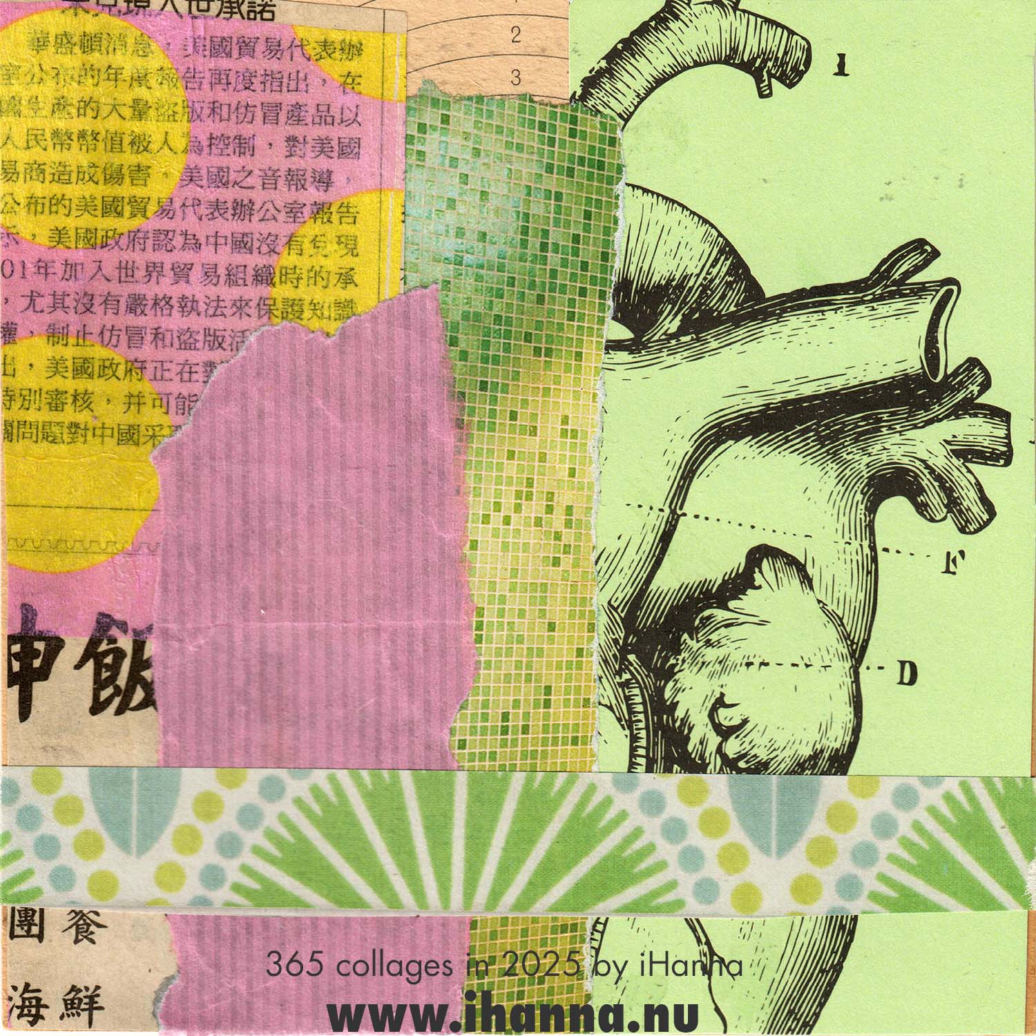 Scanned square collage made in 2025 by iHanna (Copyright Hanna Andersson)