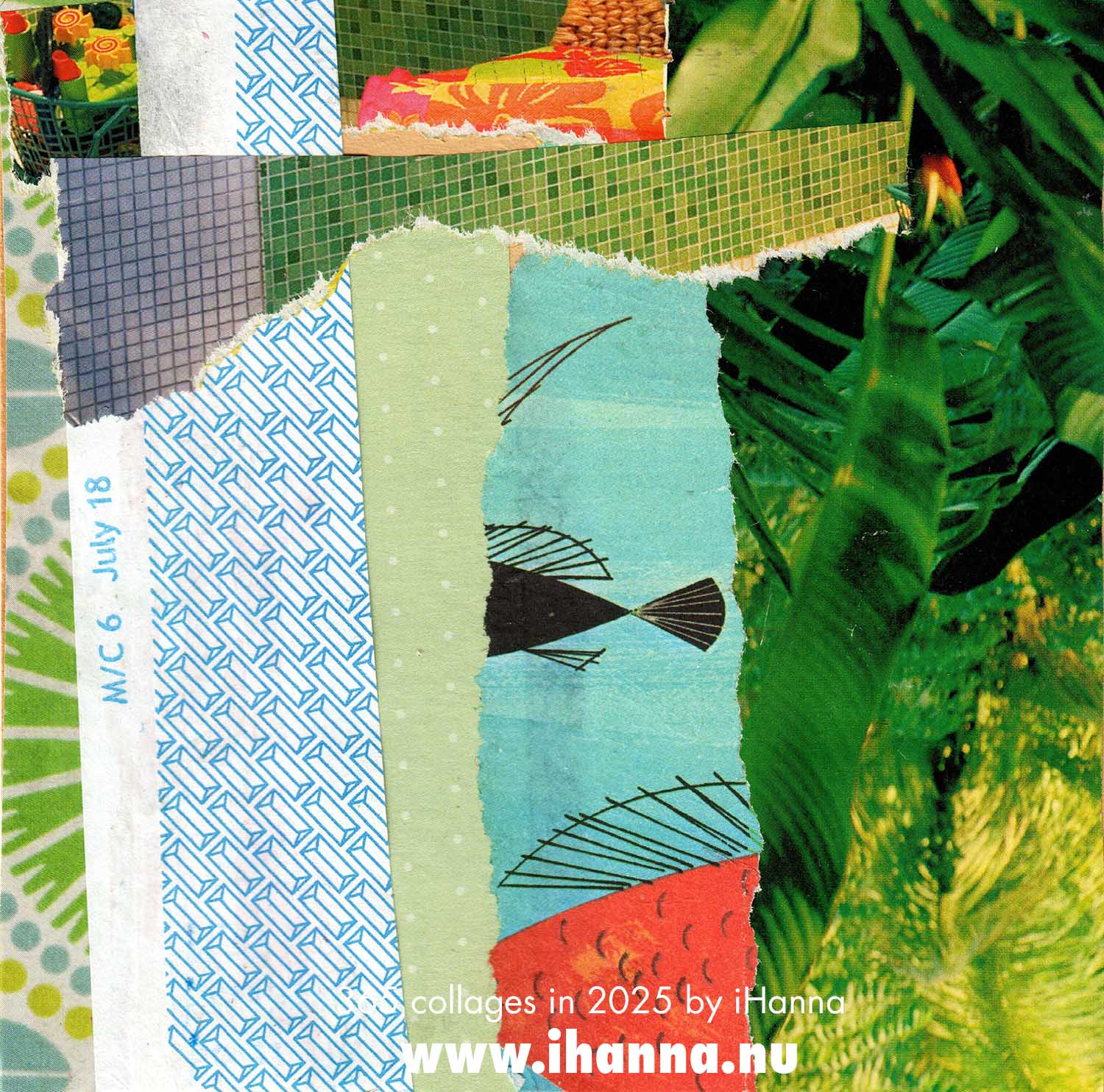 Scanned square collage made in 2025 by iHanna (Copyright Hanna Andersson)