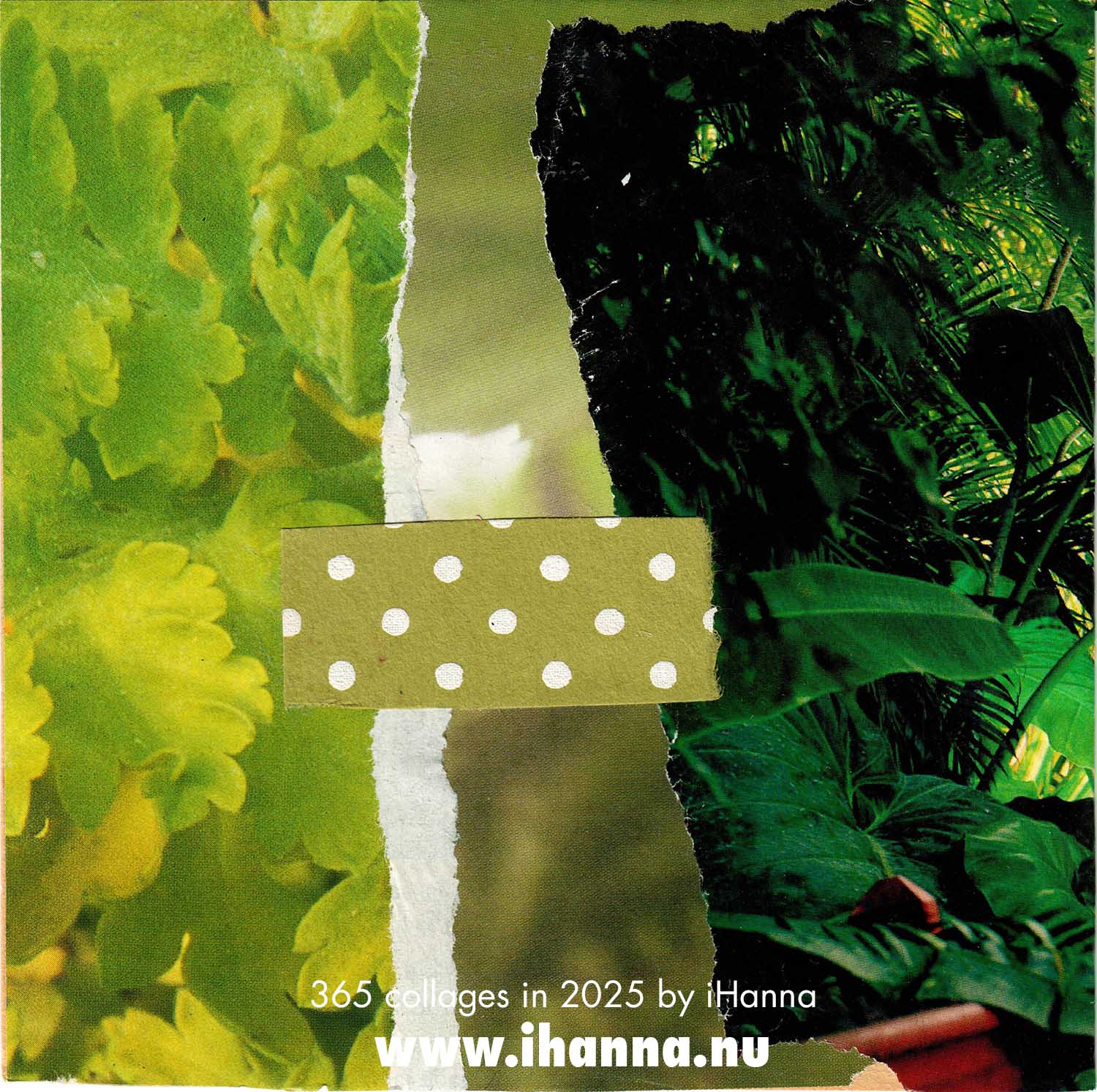 Handmade square art collage made in 2025 by iHanna (Copyright Hanna Andersson)