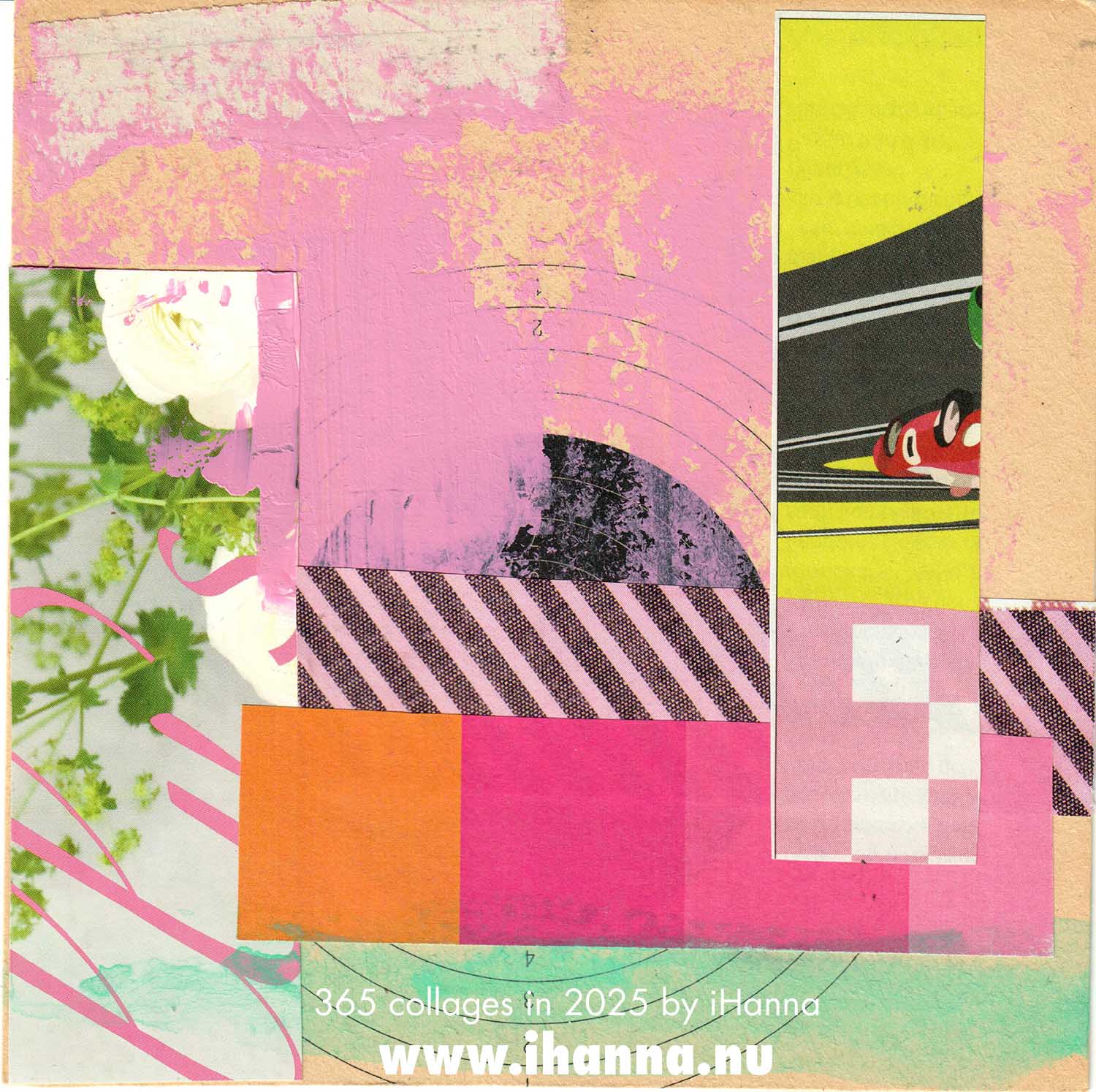 No 8. Title: Of to a flying start, a collage by iHanna week 2 of 365 collages in 2025 (Copyright Hanna Andersson)