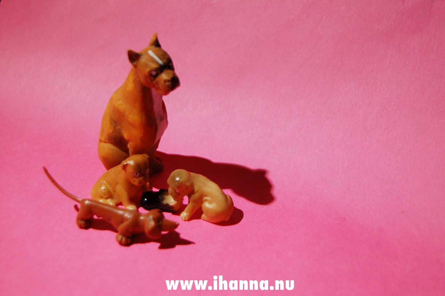 Tiny dollhouse dog mama with her puppies photographed by iHanna (Photo copyright Hanna Andersson)