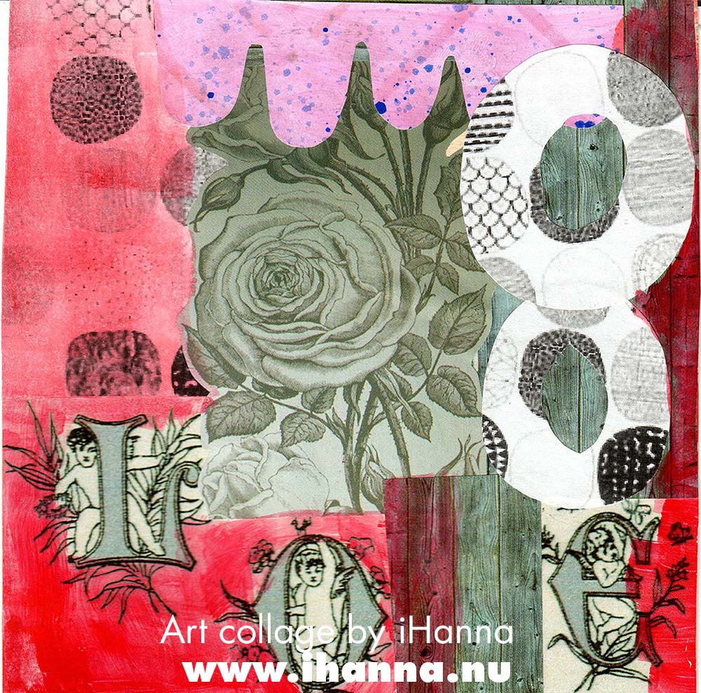 30. Driplets - square abstract art collage made by iHanna 2025 (Copyright Hanna Andersson)