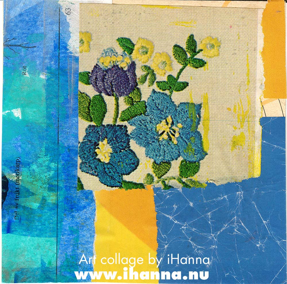 Collage number 32. Perseverance - square mostly abstract art collage made by iHanna (Copyright Hanna Andersson)