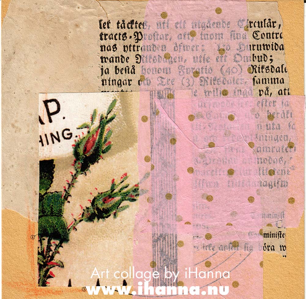34. No guarantees - square mostly abstract art collage made by iHanna (Copyright Hanna Andersson)