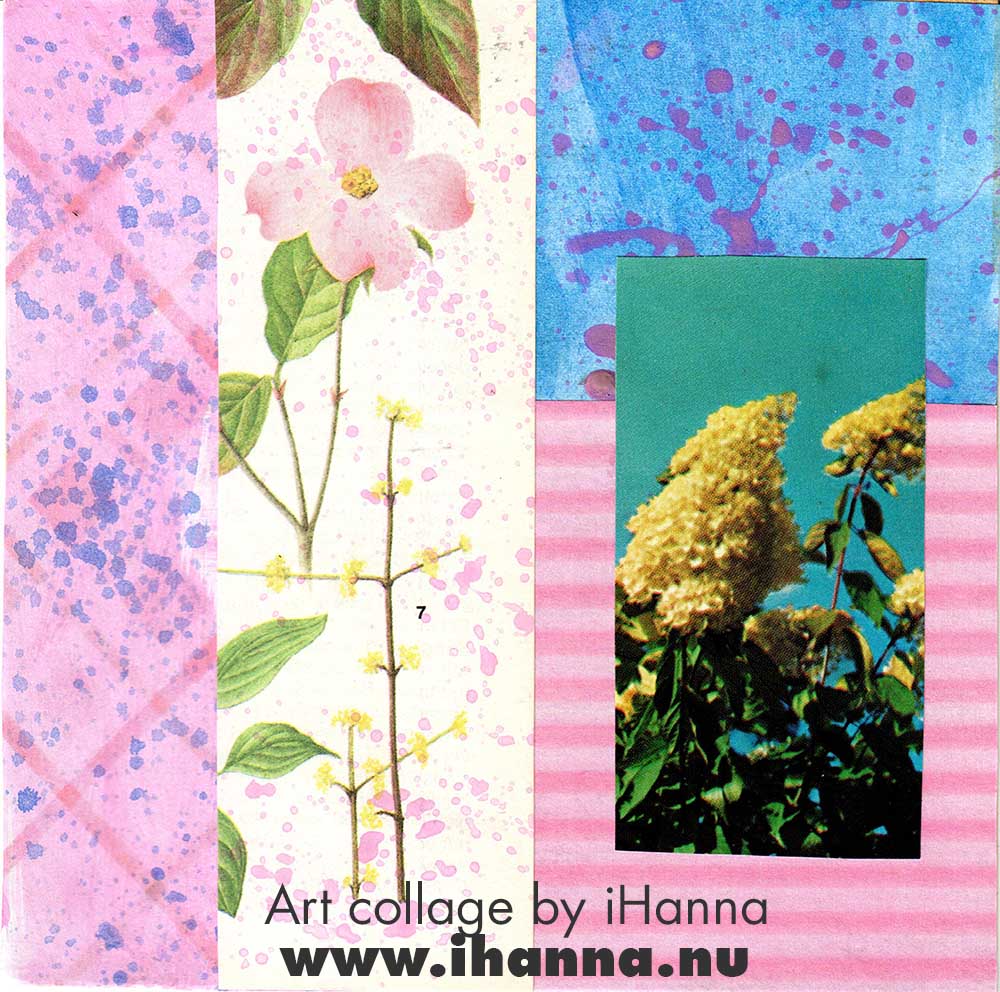 Collage number 22 of 365 in 2025 title Little Lamb - square mostly abstract art collage made by iHanna (Copyright Hanna Andersson)