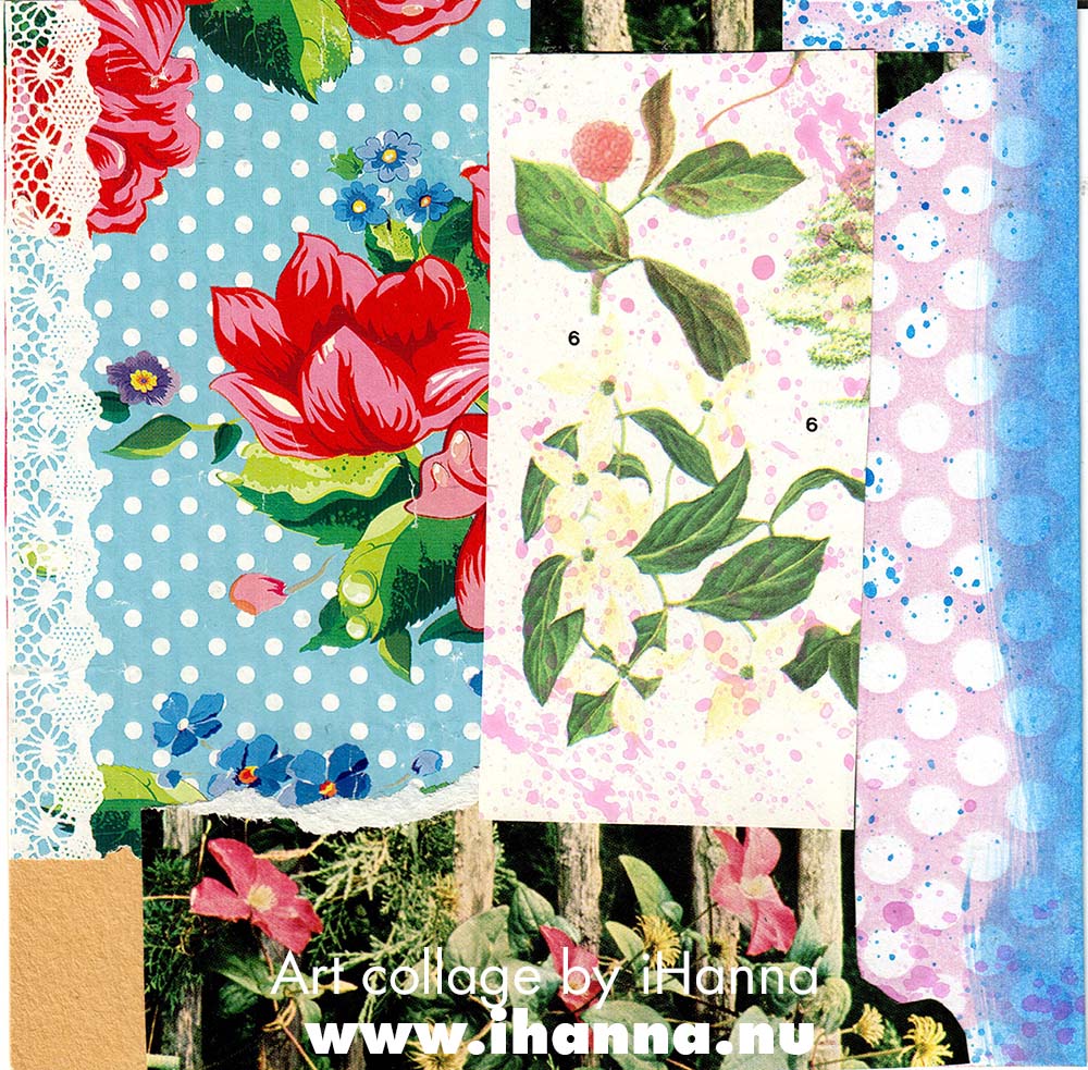 25 Getting there 365 collages in 2025 by iHanna week 4 - square mostly abstract art collage made by iHanna (Copyright Hanna Andersson)