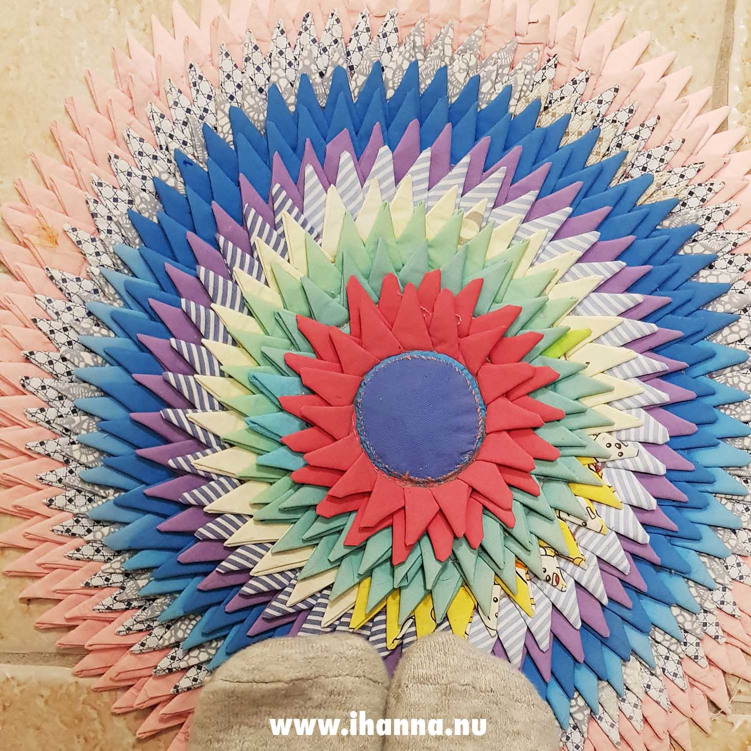 Quilted thrifted bathroom mat (Photo copyright H. Andersson)