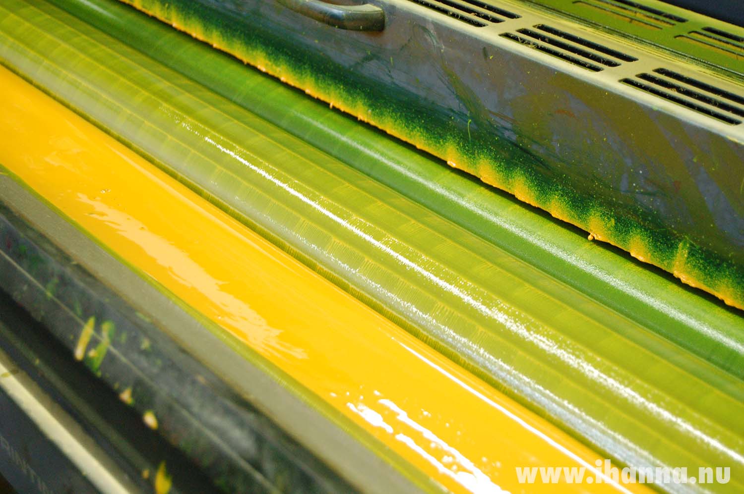 Yellow printing press at City Tryckeriet in Ume (Photo copyright Hanna Andersson)