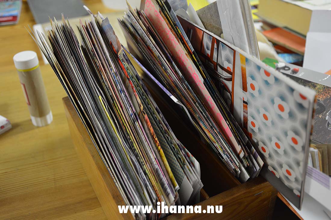 Folded magazine pages for creating new junk journals 2020 (Photo copyright Hanna Andersson)