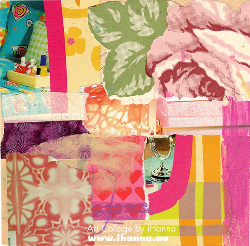 Square childhood collage nr 64 Big doll house made by iHanna in the series 365 collages 2025 week 10 (Copyright H. Andersson)