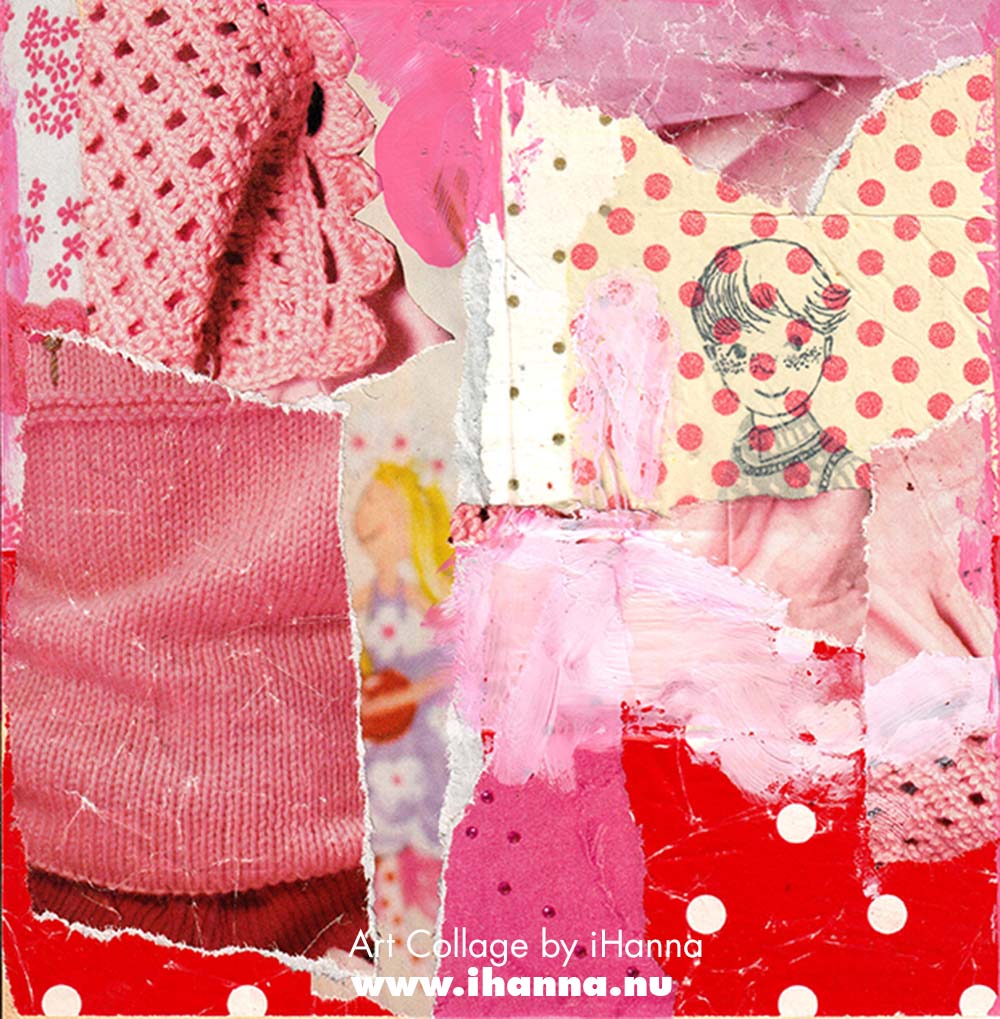 Square pink collage nr 67 Come over to play made by iHanna in the series 365 collages 2025 week 10 (Copyright H. Andersson)