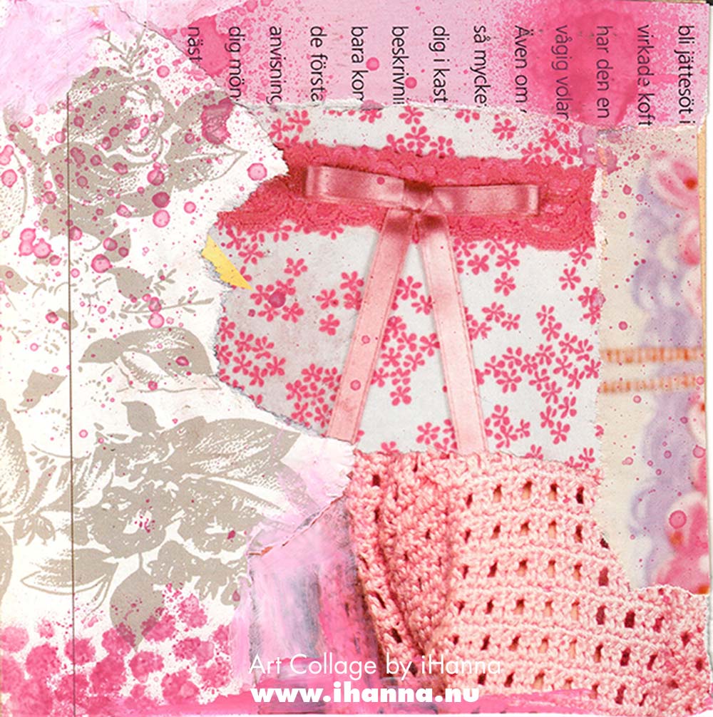 Square pink collage nr 69 Innocent days past made by iHanna in the series 365 collages 2025 week 10 (Copyright H. Andersson)