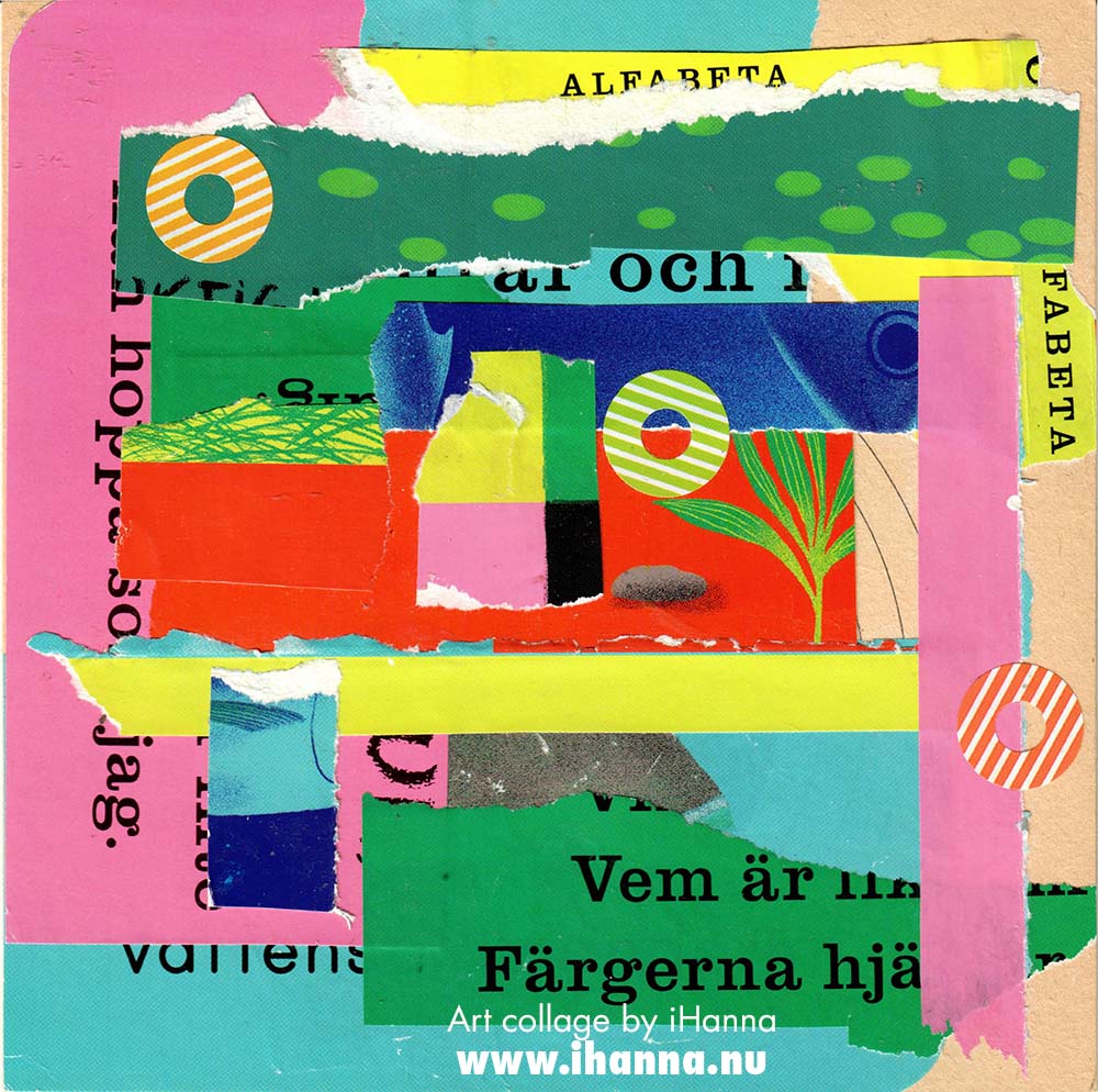 A art collage with very glossy papers from a childrens book called Interiour design of me 1 by iHanna (Copyright Hanna Andersson)