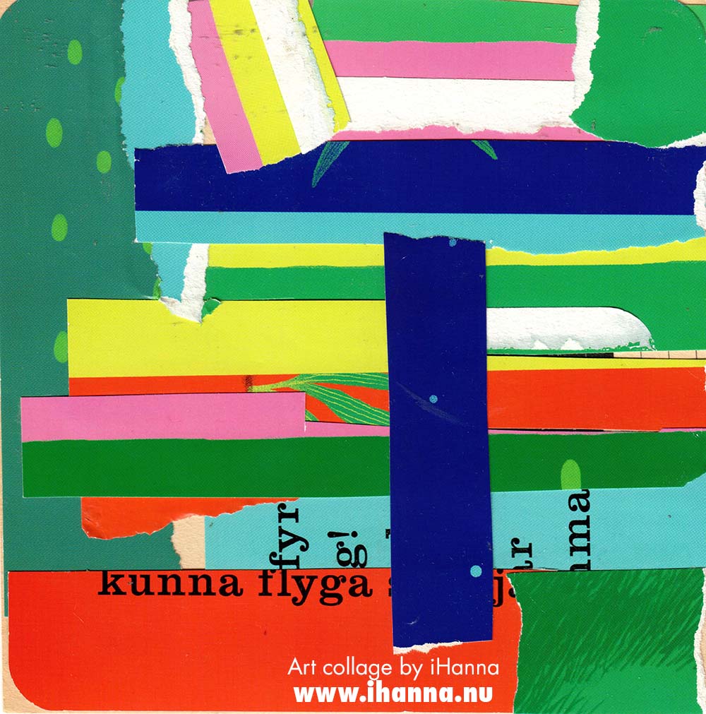 Using very glossy papers from a childrens book to create this collage called Interiour design of me 3 by iHanna (Copyright Hanna Andersson)