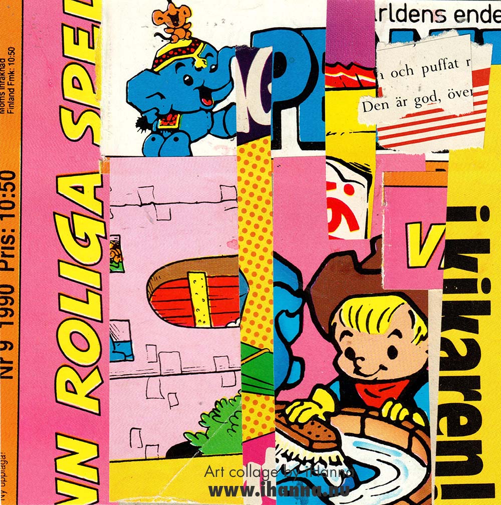 Collage made from glossy Swedish comics from the 1980s, by iHanna (Copyright H. Andersson)