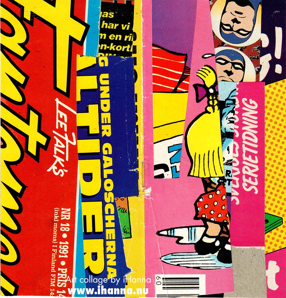 Collage made from glossy Swedish comics from the 1980s, by iHanna (Copyright H. Andersson)
