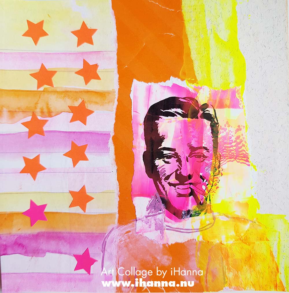 Neon colored star collage by iHanna called No smoking without a fire (Copyright H. Andersson)