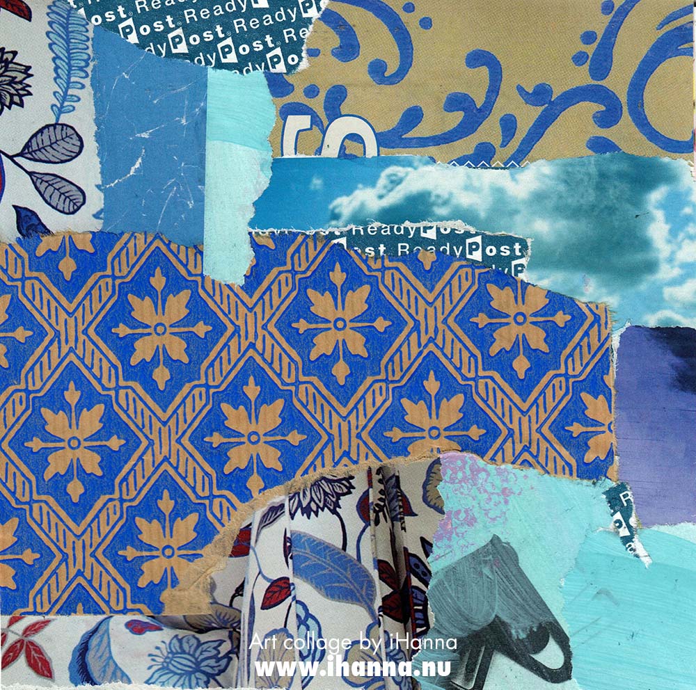 Ready paper clippings Square art collage by iHanna in the series 365 collages in 2025 (Copyright H. Andersson)
