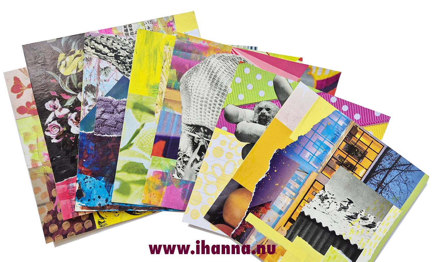 Collage pile from week 25 of 2025  by iHanna in the Series 365 collages (Copyright H. Andersson)