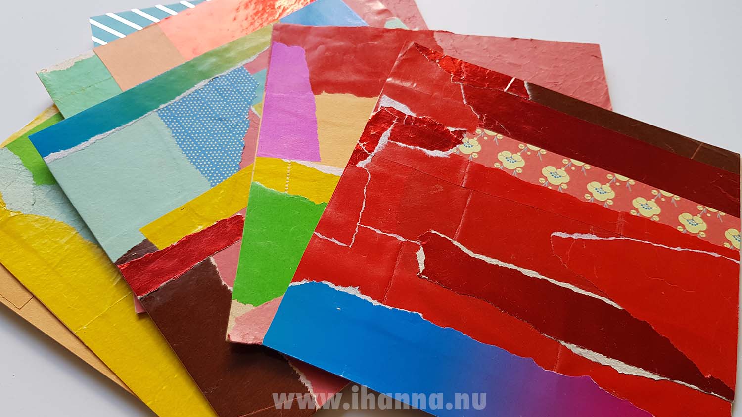 Collage pile week 20 2025 using waxed papers from kindergarten days found at moms (Photo copyright H. Andersson 2025)