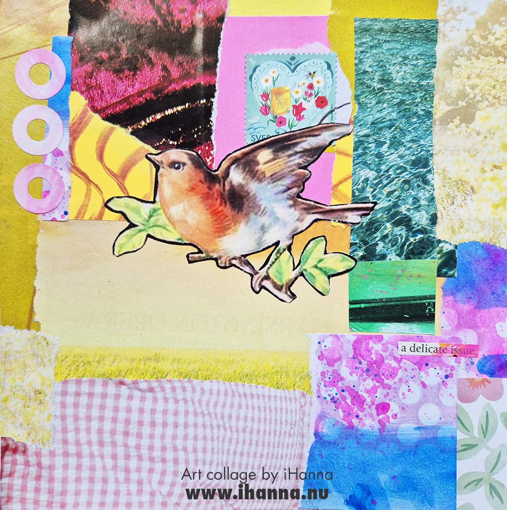 Square art collage by iHanna in the Series 365 collages 2025 (Copyright H. Andersson)