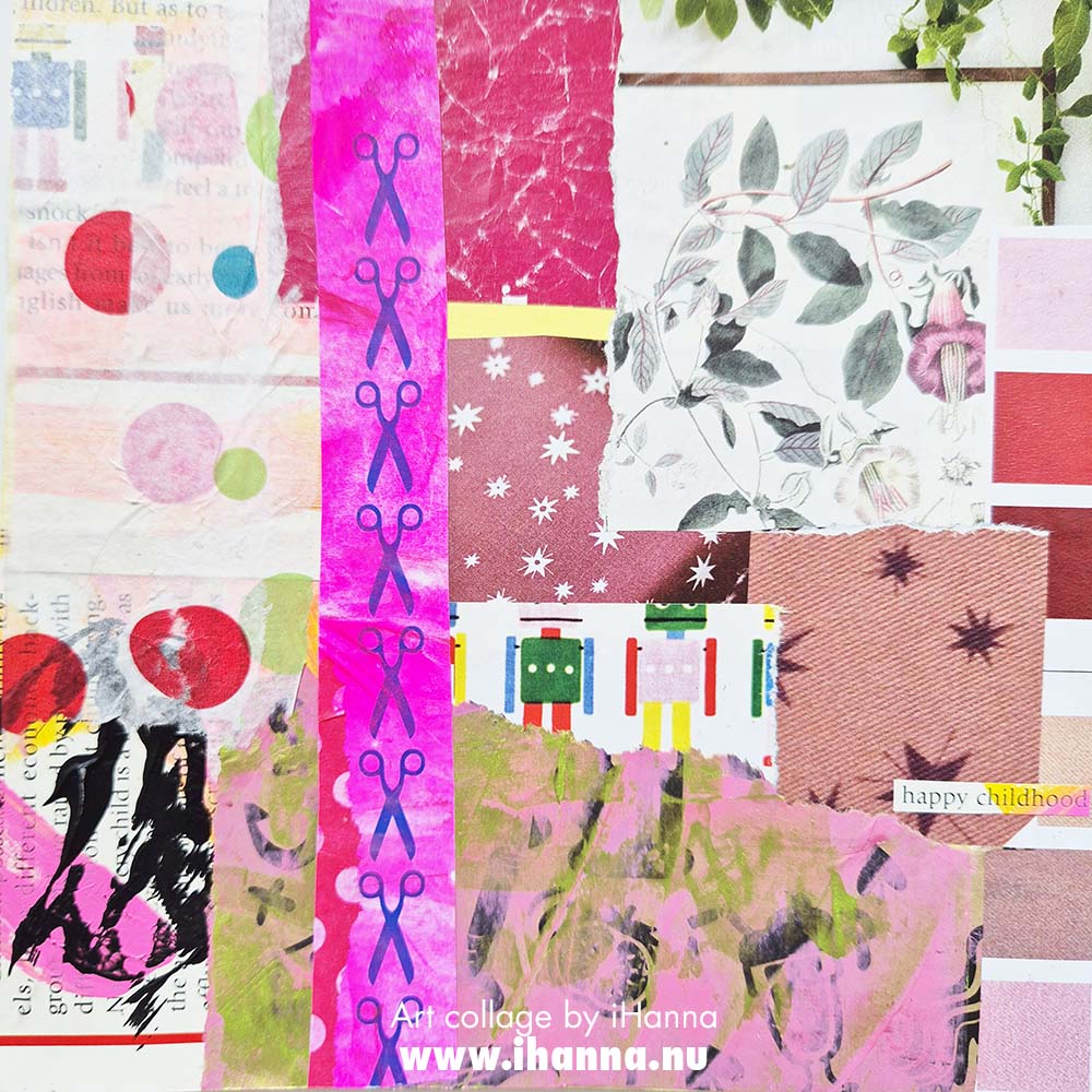 Square art collage by iHanna in the Series 365 collages 2025 (Copyright H. Andersson)