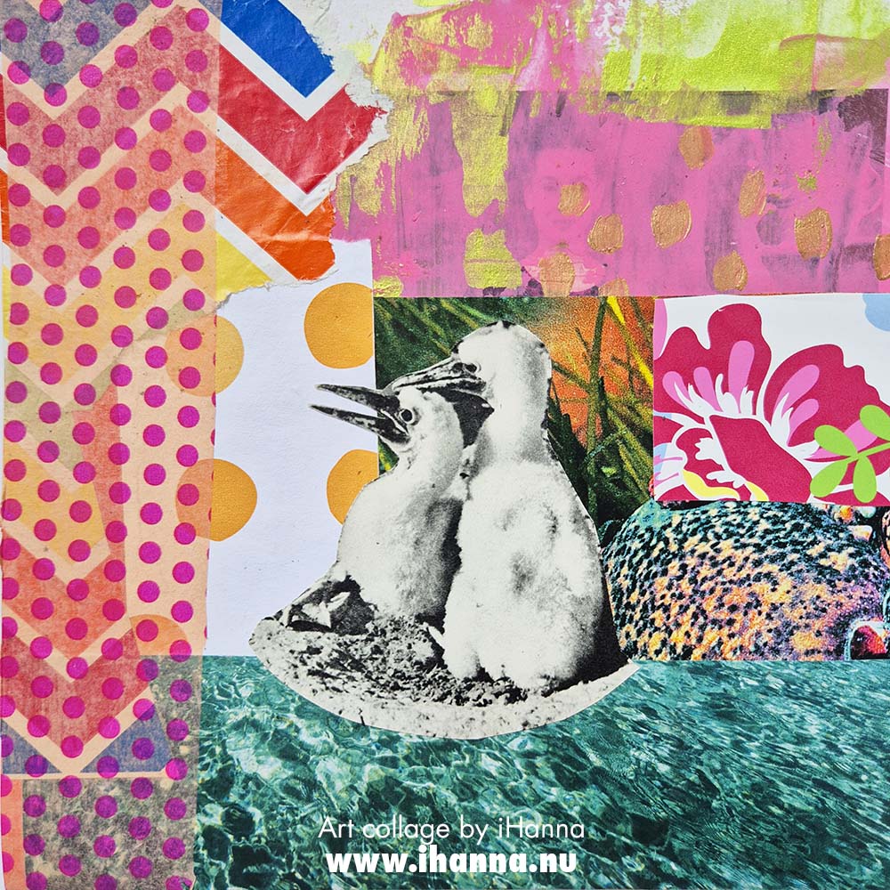 Square art collage by iHanna in the Series 365 collages 2025 (Copyright H. Andersson)