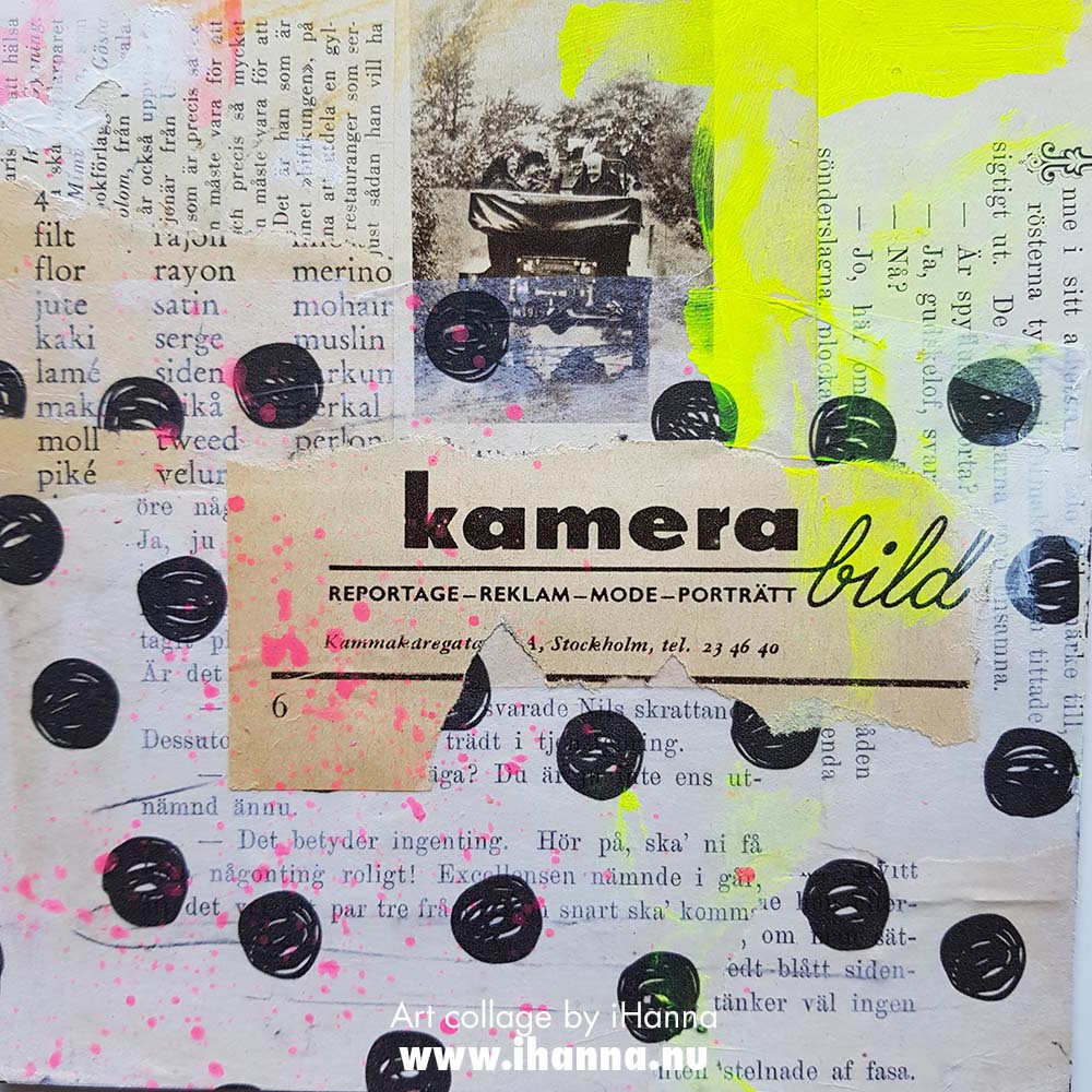 Square art collage on the theme through the camera lens made by iHanna week 21 2025 (Copyright H. Andersson)