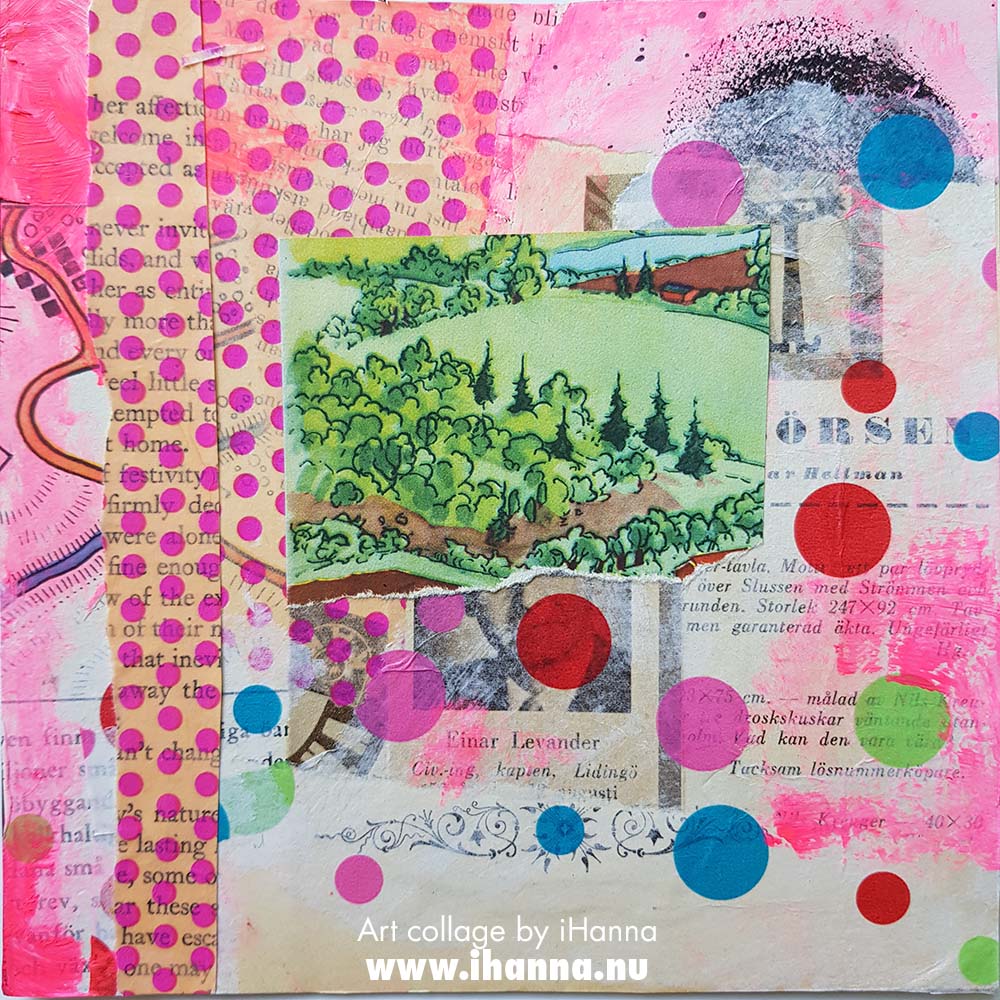 Square art collage on the theme through the camera lens made by iHanna week 21 2025 (Copyright H. Andersson)