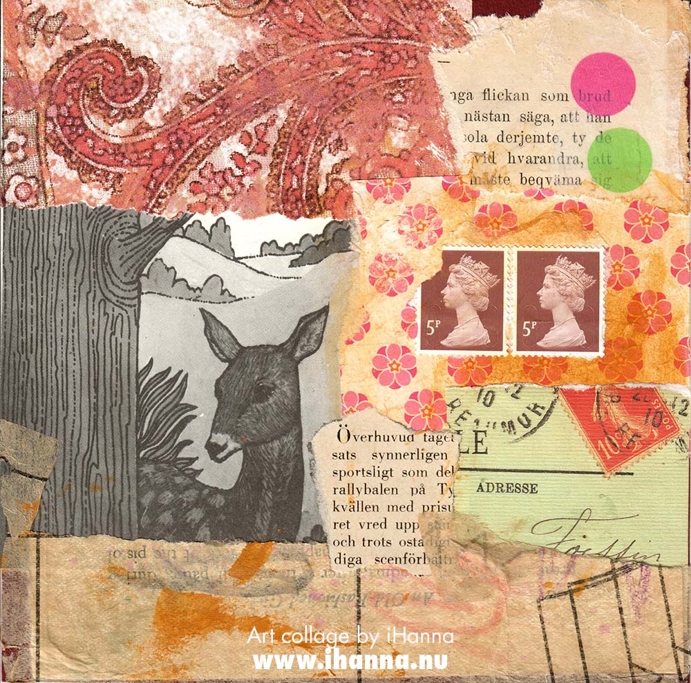 Wordsmithing Art Titles blog post collage 148 in 2025 In the Headlight (like a deer), week 21 of 365 collages (Copyright H. Andersson)