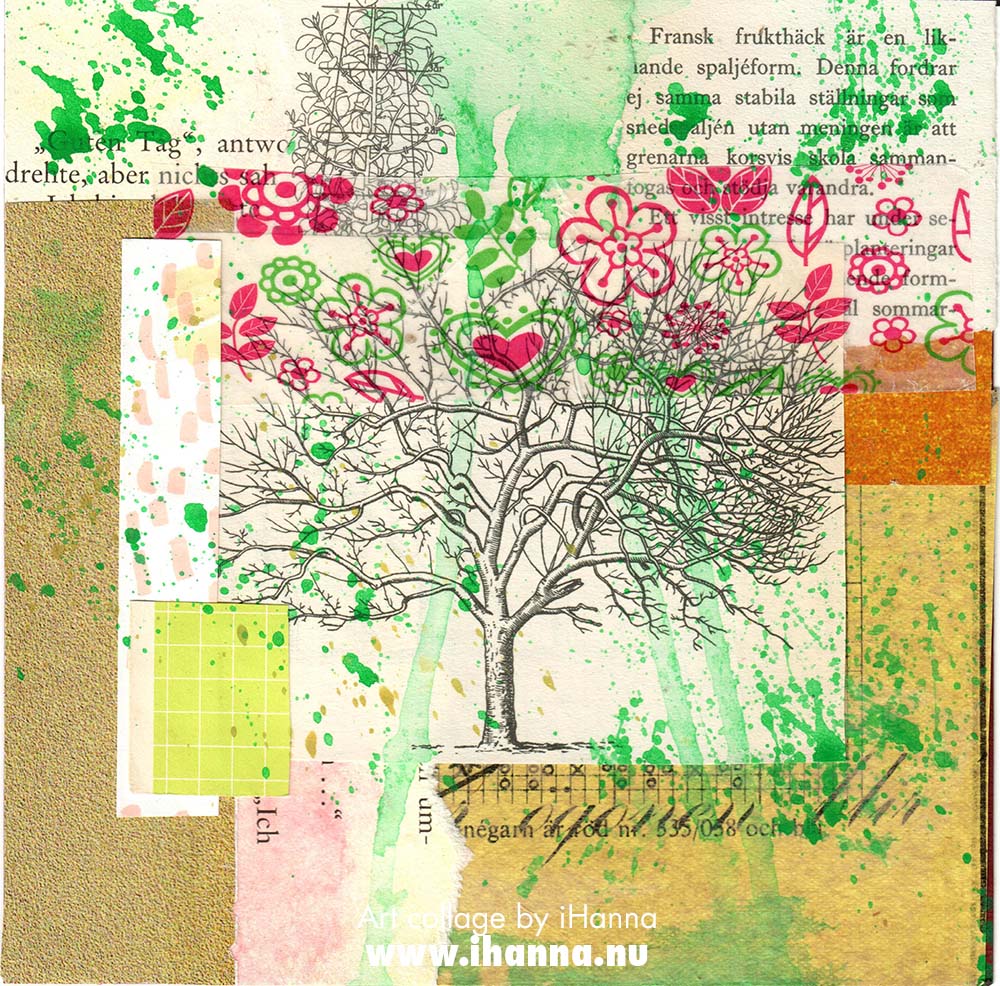 From dads gardening book about cutting trees collage number 153 The French Fruit Hedge by iHanna, 365 collages (Copyright H. Andersson)