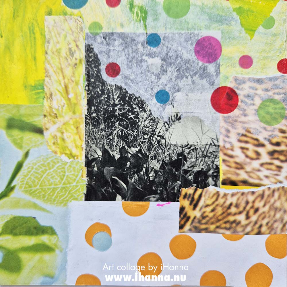 Square daily collage number 177 Camouflaged made in the series 365 Collages in 2025 by iHanna (Copyright Hanna Andersson)