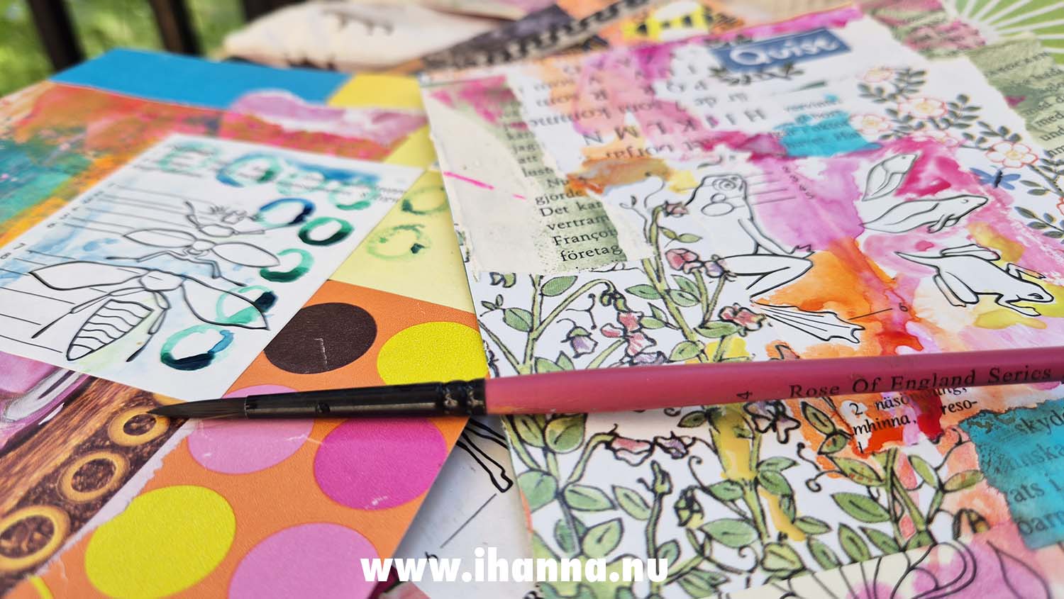 Collage process out on the balcony July 2025 (Copyright H. Andersson)