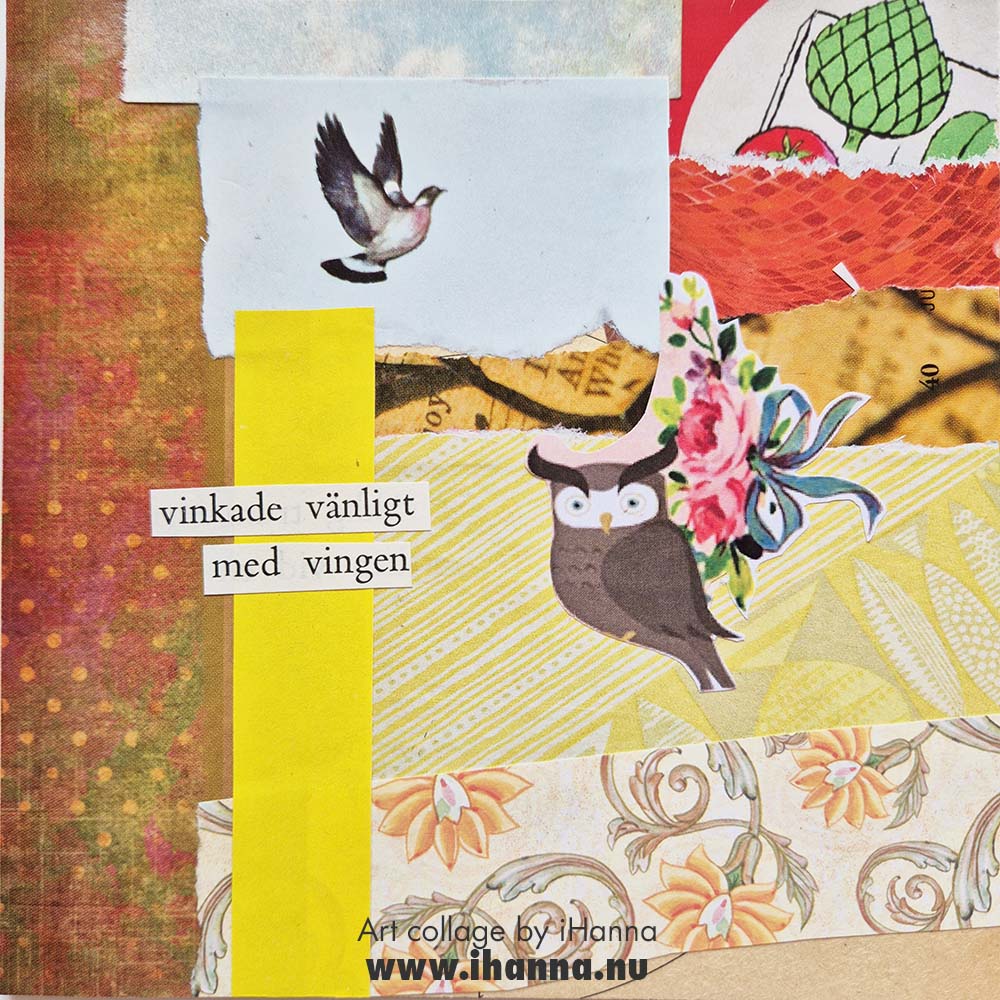 Square art collage number 199. Winged Waves made week 29 of 2025,  by iHanna (Copyright H. Andersson)