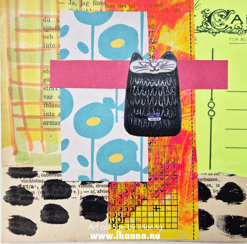 Ceramic cat collage by iHanna number 213 Chunky Fat Cat (Copyright H. Andersson) #365somethings2025