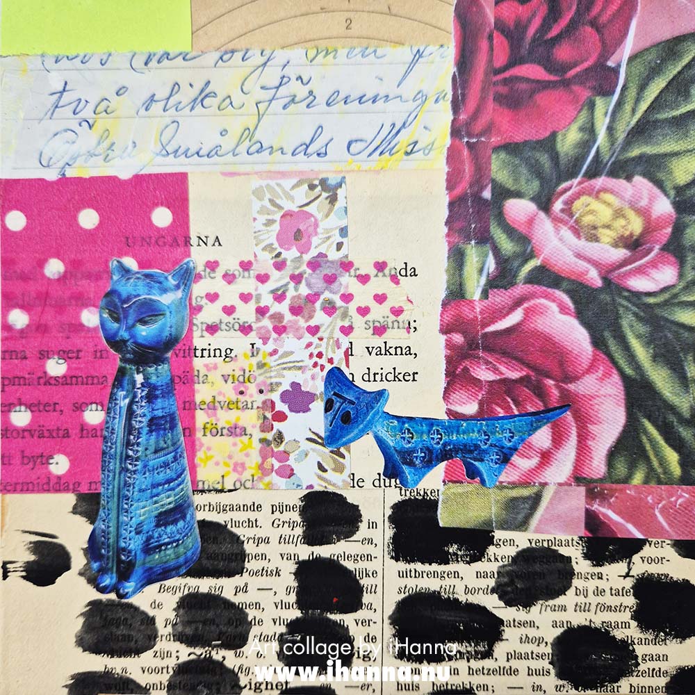 Ceramic cat collage by iHanna number 216 Kitten Litter (Copyright H. Andersson) #365somethings2025