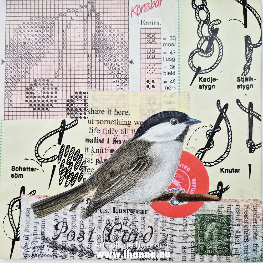 Collage number 220 Cherry on Top and a bird this week, in the series 365 collages in 2025 by iHanna (Copyright H. Andersson)