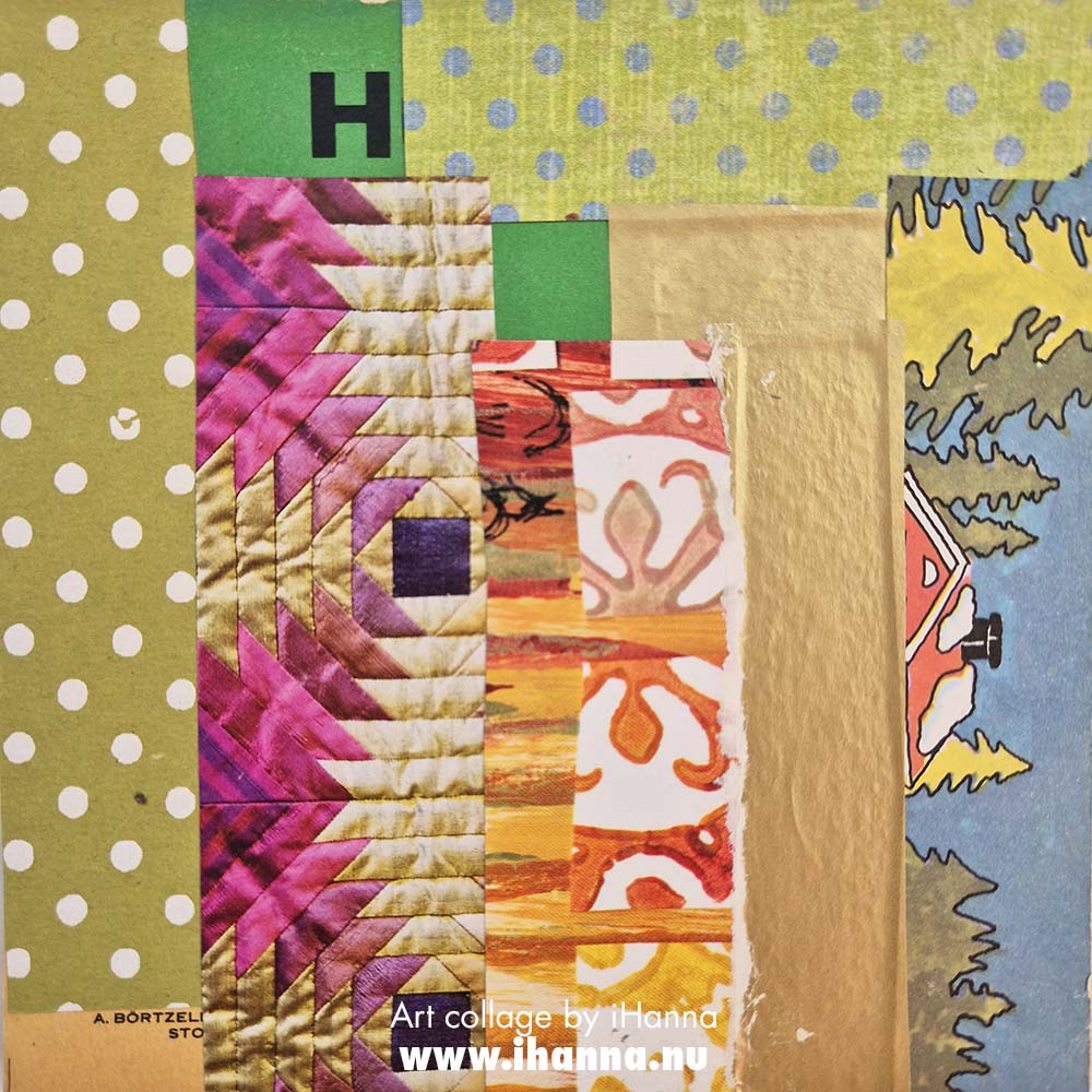 Square art collage by iHanna 2025 titled A Dream of Time (Copyright H. Andersson)