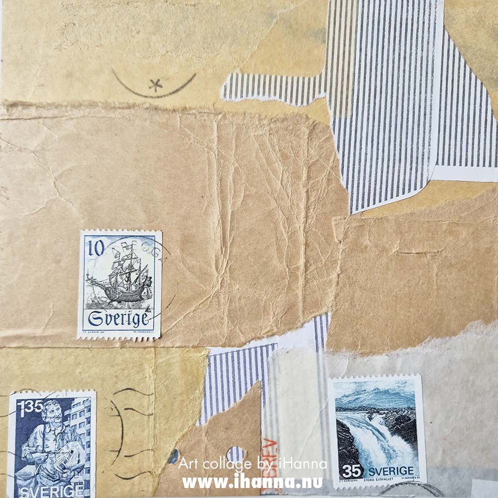 Postal Bliss collage in the series 365 Collages in 2025 number 233 Last minute save by iHanna (Copyright Hanna Andersson)