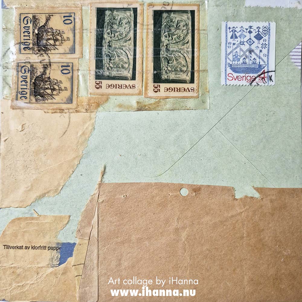 Postal Bliss collage in the series 365 Collages in 2025 number 234 Preservation by iHanna (Copyright Hanna Andersson)