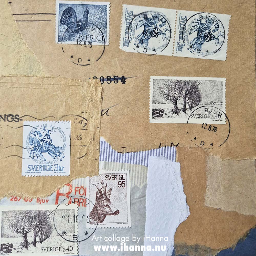 Postal Bliss collage in the series 365 Collages in 2025 number 237 Cancelled collection by iHanna (Copyright Hanna Andersson)