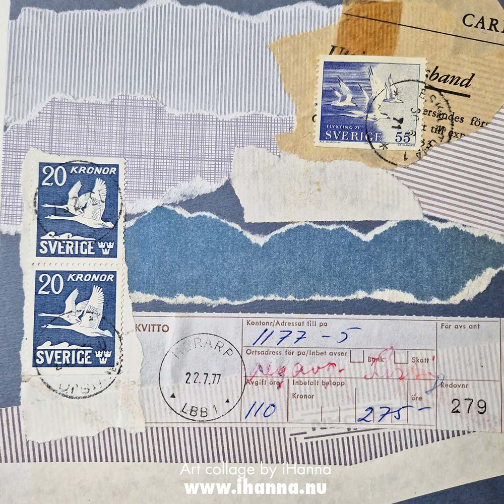 Postal Bliss collage in the series 365 Collages in 2025 number 239 A Postal Matter of great concern by iHanna (Copyright Hanna Andersson)