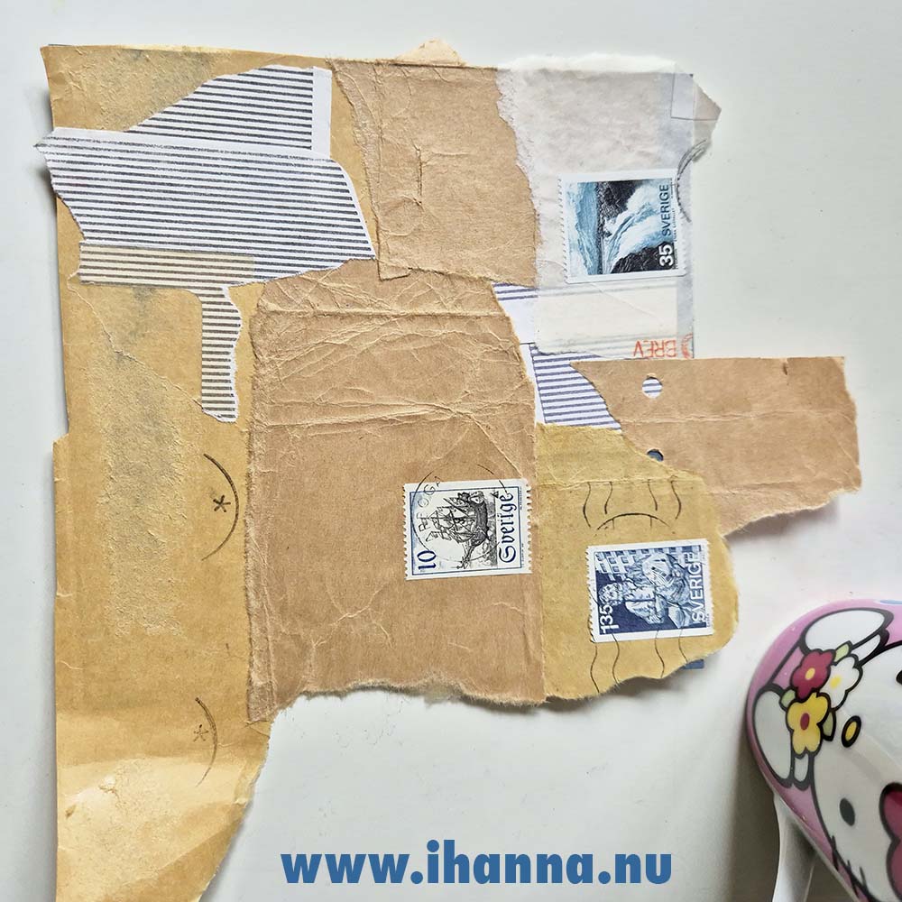 Uncut collage with envelope and cancelled stamp matter by iHanna (Copyright Hanna Andersson)