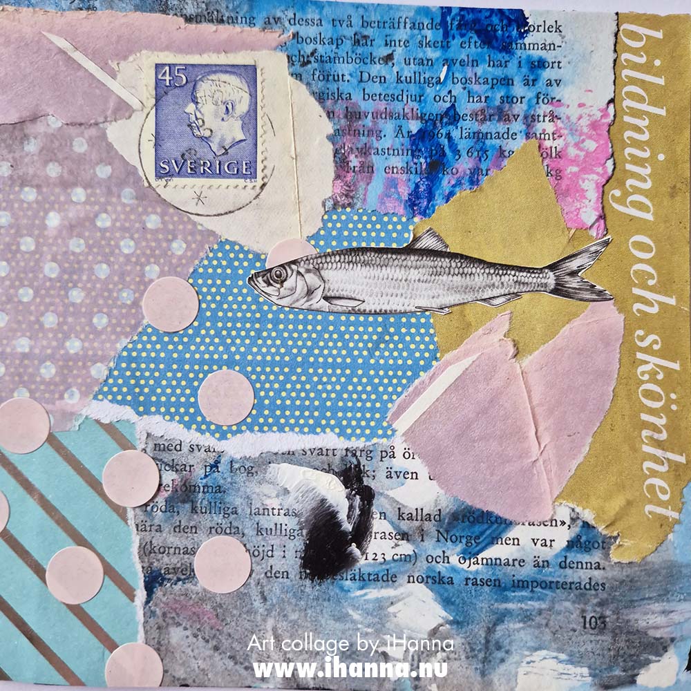 365 collages in 2025 by iHanna number 240 Just another fish in the sea   (Copyright H. Andersson) 2025